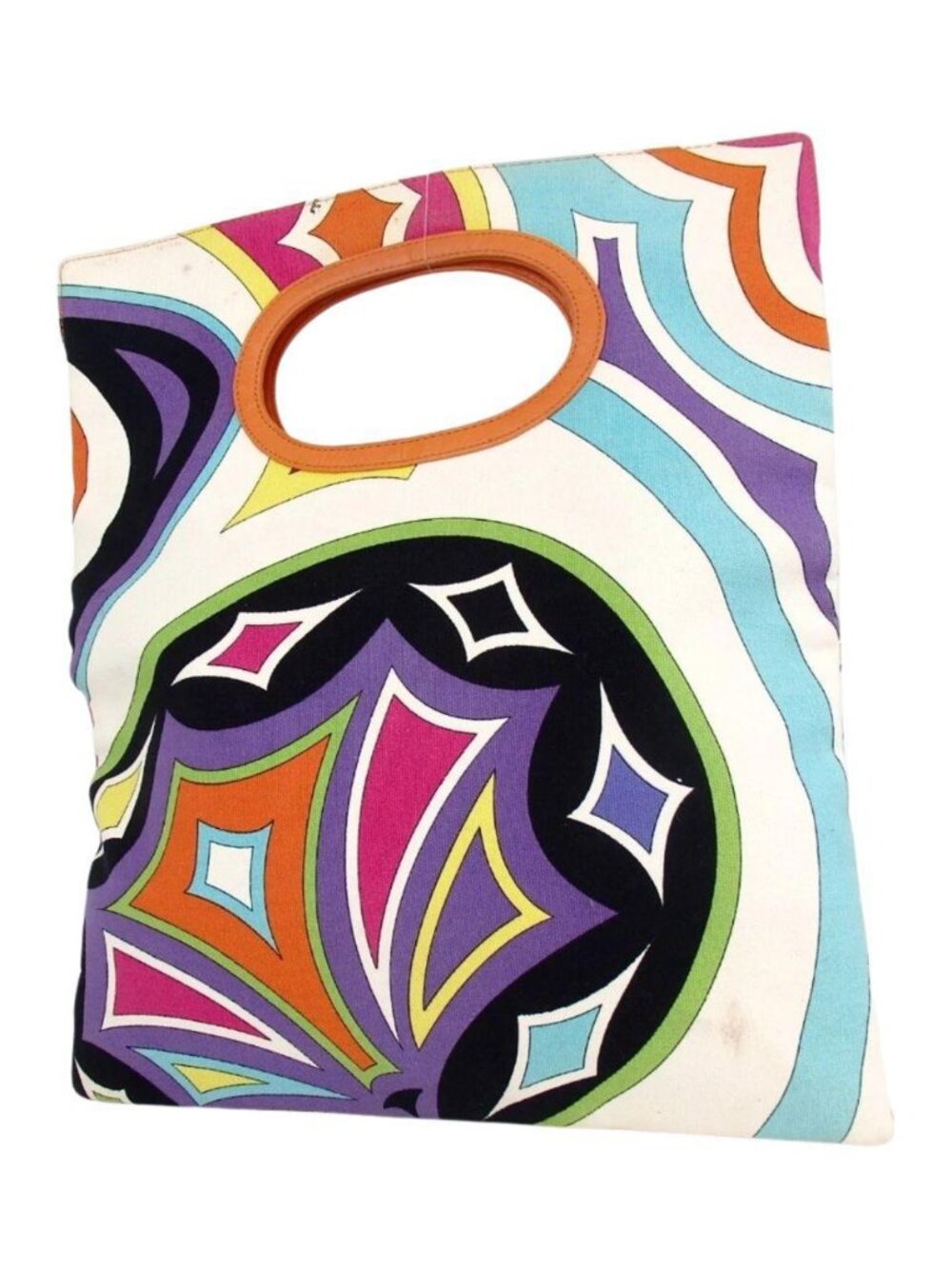 Vintage Emilio Pucci Two-Way Geometric Printed Multicolor Clutch Bag